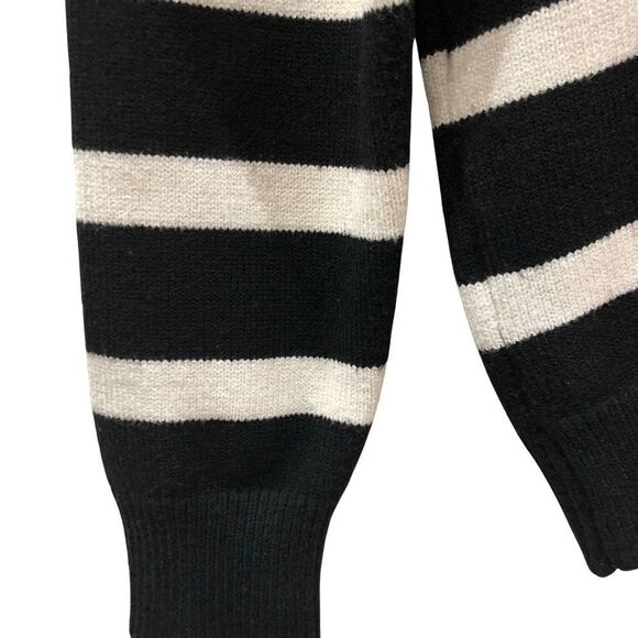 Sweater, Pullover Mock, Black/Ivory Tan, Size L - Picture 5 of 9